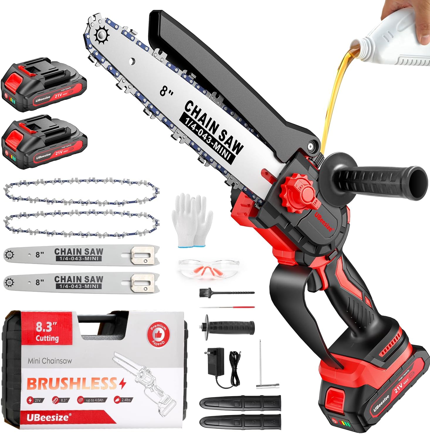UBeesize Mini Chainsaw Cordless 8-Inch for Easy Garden Work