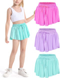 Girls Butterfly Shorts Flowery 2-in-1 Athletic Flowy Shorts - Soft