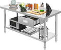 Stainless Steel Work Table 60 in x 24 in with Silent Drawer - Durable