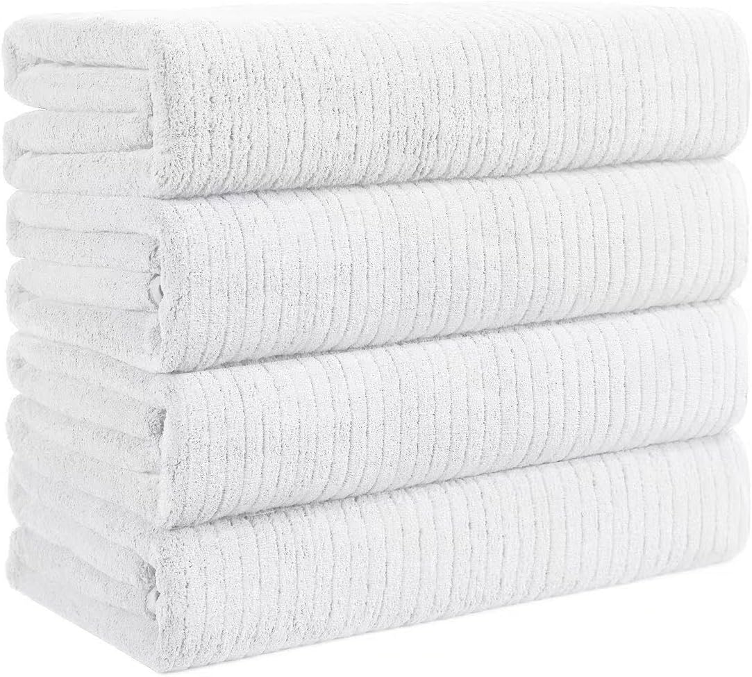 Extra Large Bath Towels Set of 4, Ultra Soft Microfiber Sheets