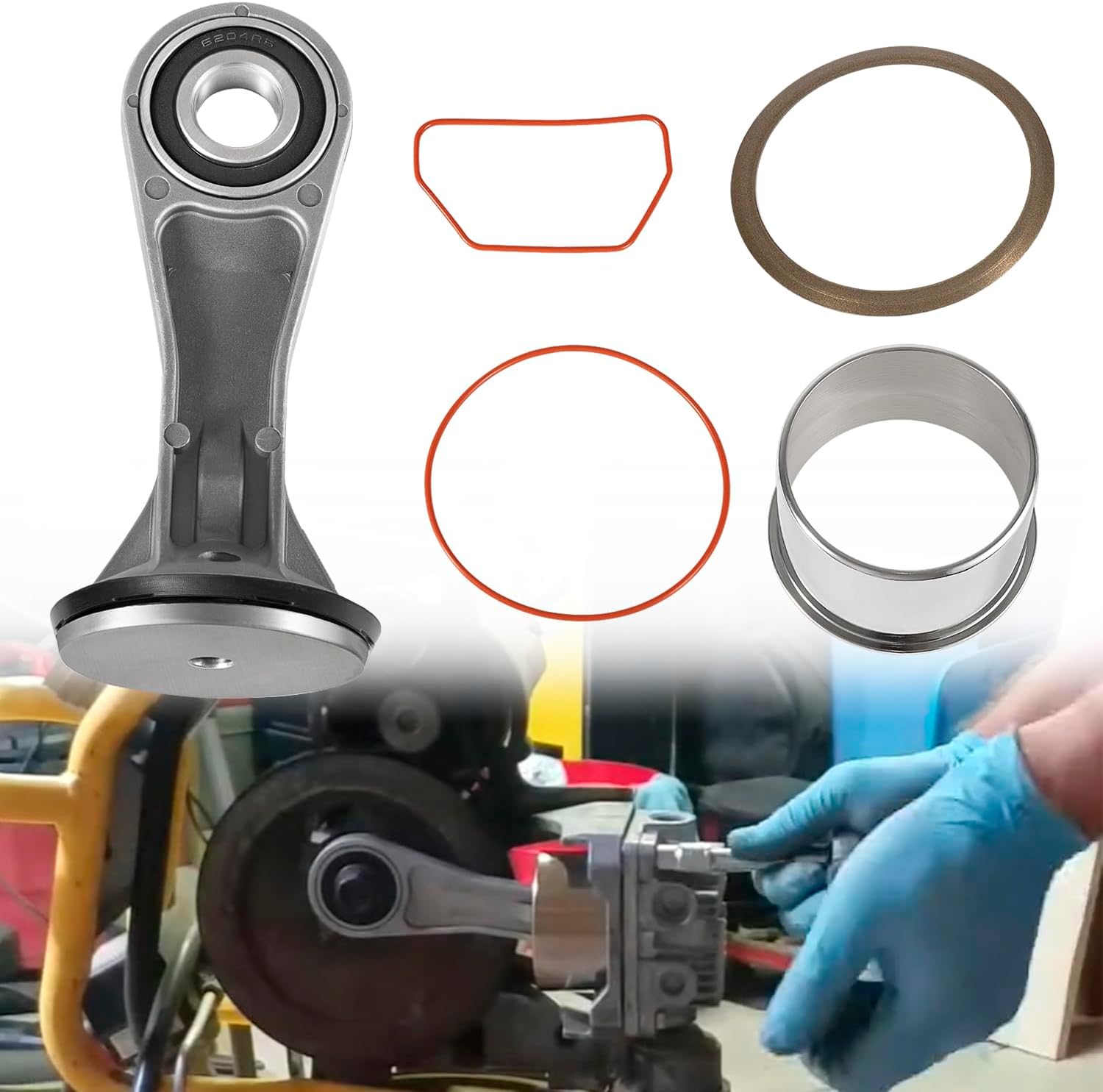 Premium Connecting Rod & Piston Kit Set, Sunluway, Fits 2-7/8 Cylinder Bore