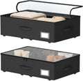 Underbed Storage Bins with Wheels 7.5 in Height - Large Rolling