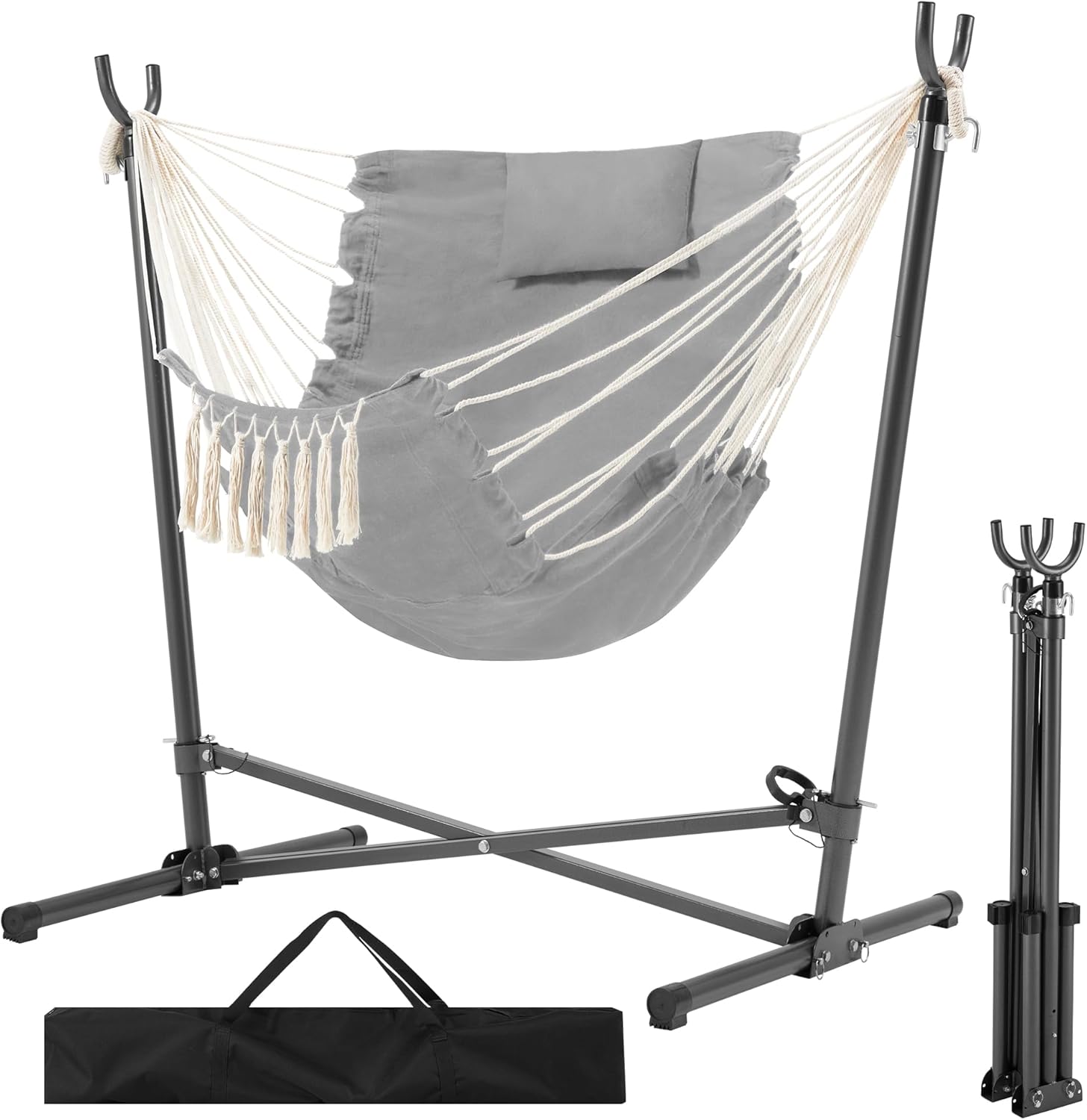 Homgava Folding Hammock Chair w/ Stand - 450 lb Capacity
