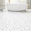 40-Pack 40 Sq.Ft Peel and Stick Vinyl Floor Tiles - White Terrazzo