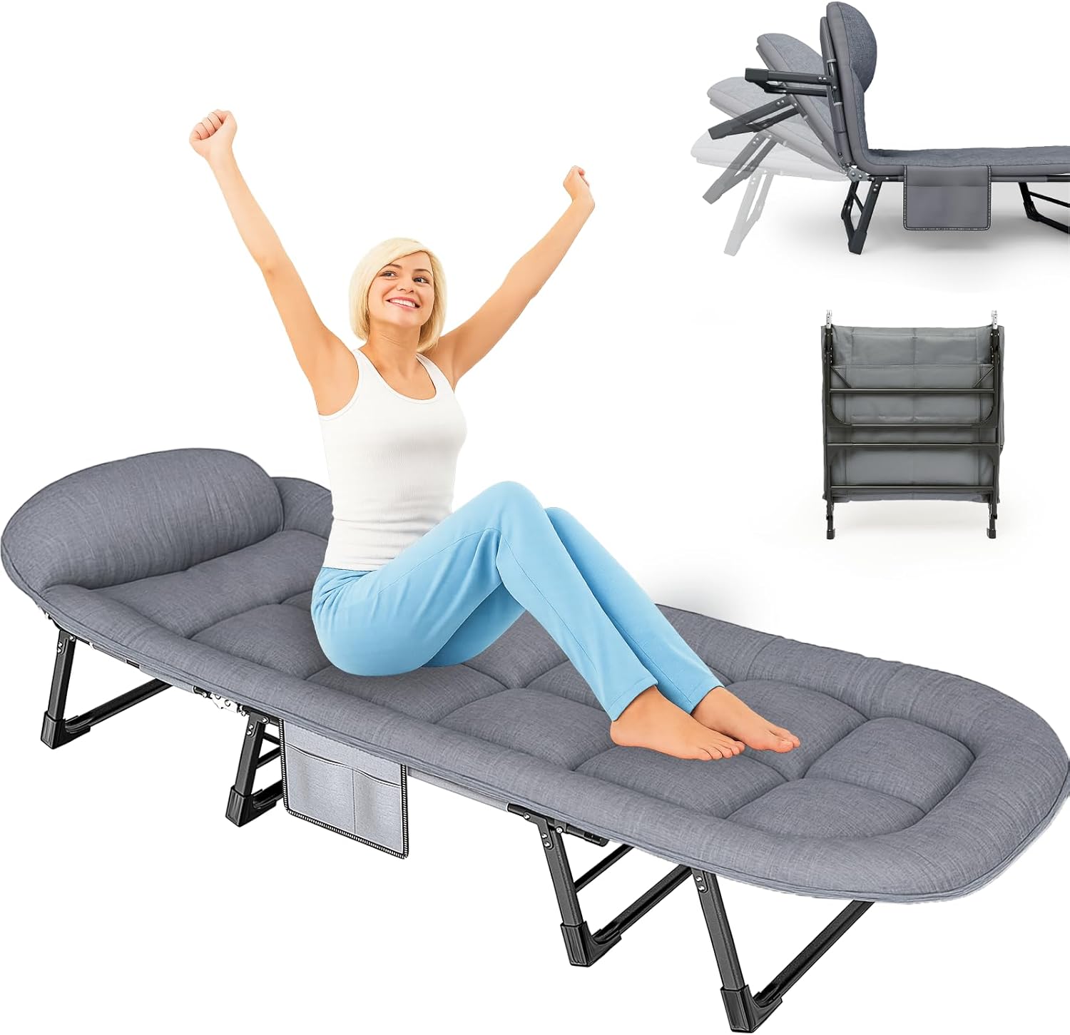Versatile 3-in-1 Adjustable Camping Cot for Outdoor Relaxation