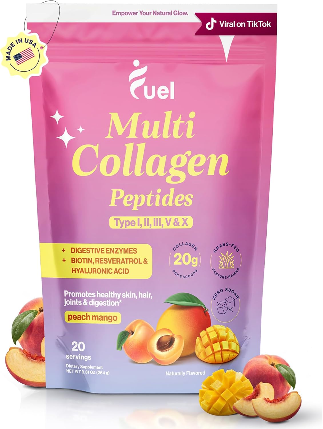 Fuel Multi Collagen Peptides Powder for Hair, Skin, and Joints