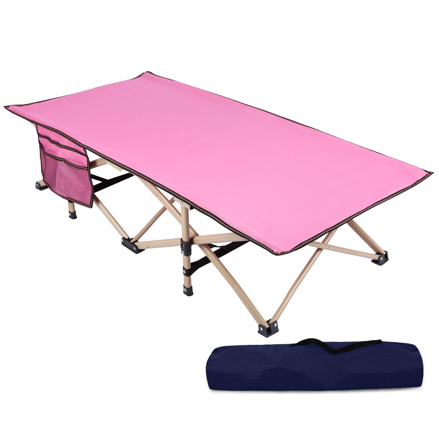 REDCAMP Extra Long Kids Cot for Sleeping, Portable Toddler Bed
