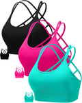 Running Girl Criss Cross Back Sports Bra - Medium Support and Seamless