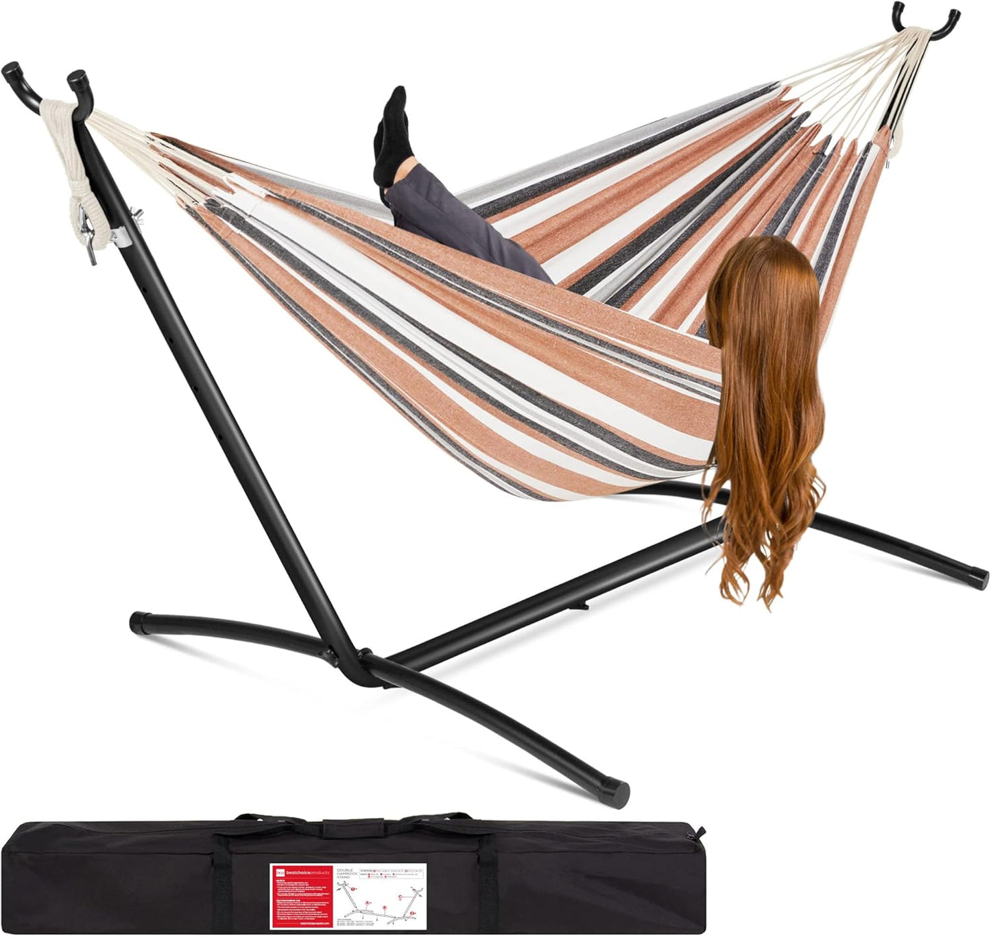 Best Choice Products Double Hammock with Steel Stand for Relaxation