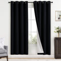 Blackout Curtains 100% Blackout Thermal Insulated Panels - Set of 2