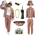 Retro 80s 90s Outfit for Men - Complete 8-Piece Tracksuit Costume