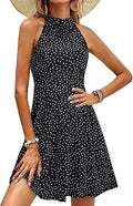 Women's Halter Neck Floral Summer Sundress - Casual Elegance
