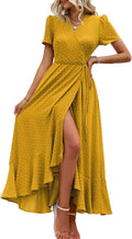 PRETTYGARDEN Floral Wrap Maxi Dress - Flattering Summer Fit