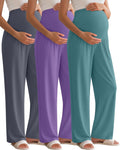 3 Pack Women's Maternity Pants Over The Belly - Loose