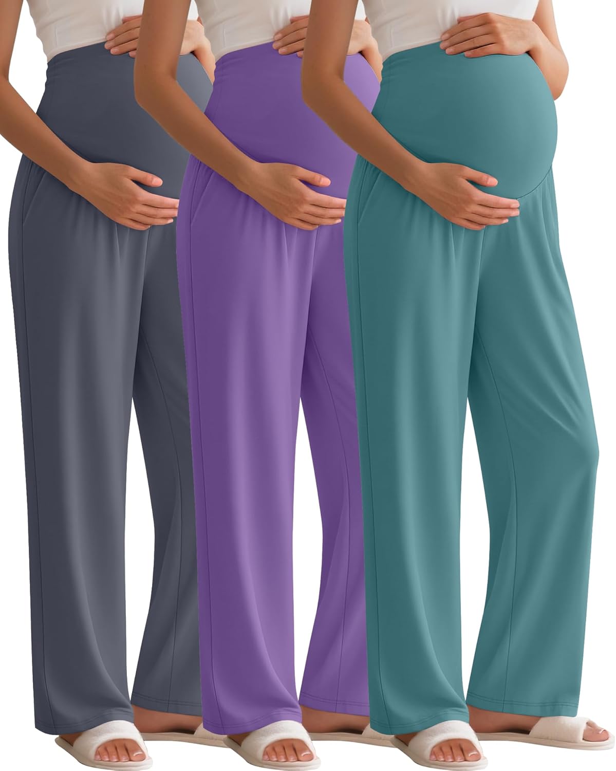 3 Pack Women's Maternity Pants for Comfort and Style