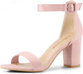 Allegra K Women's Open Toe Chunky Heel Ankle Strap Sandals
