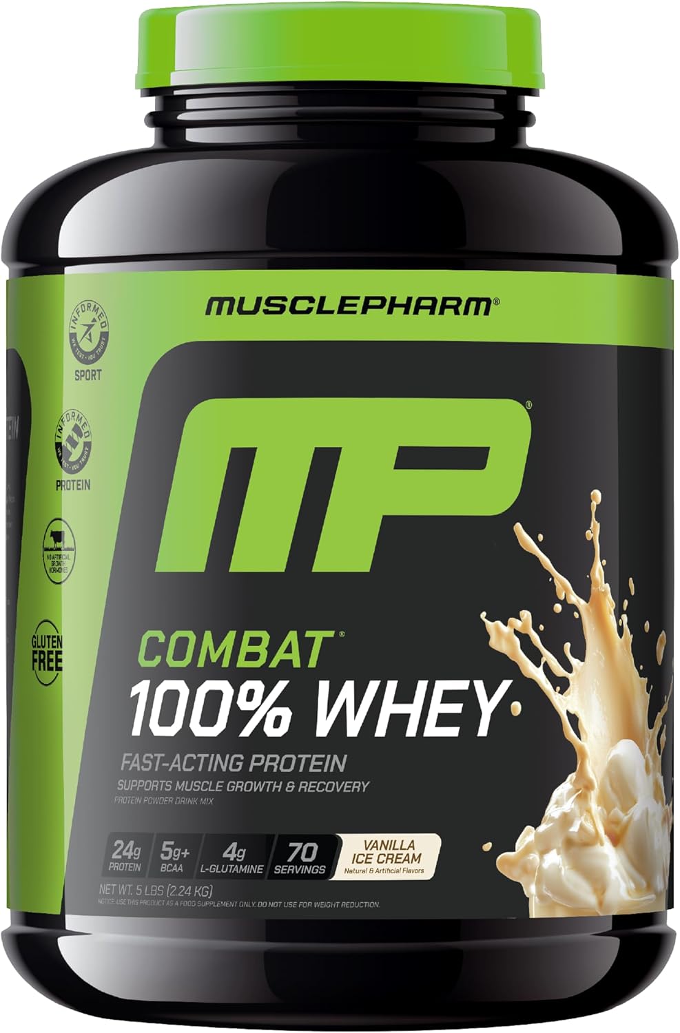 MusclePharm Combat 100% Whey Protein Powder for Fast Recovery