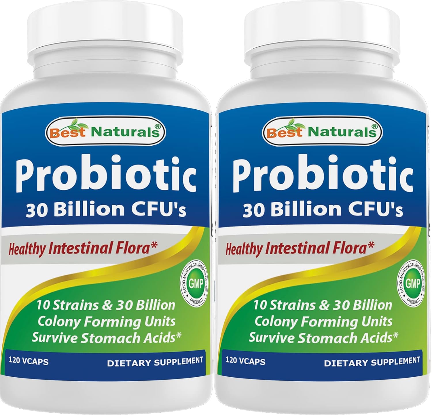 Probiotic 10 Strains 30 Billion CFU Veggie Caps for Gut Health