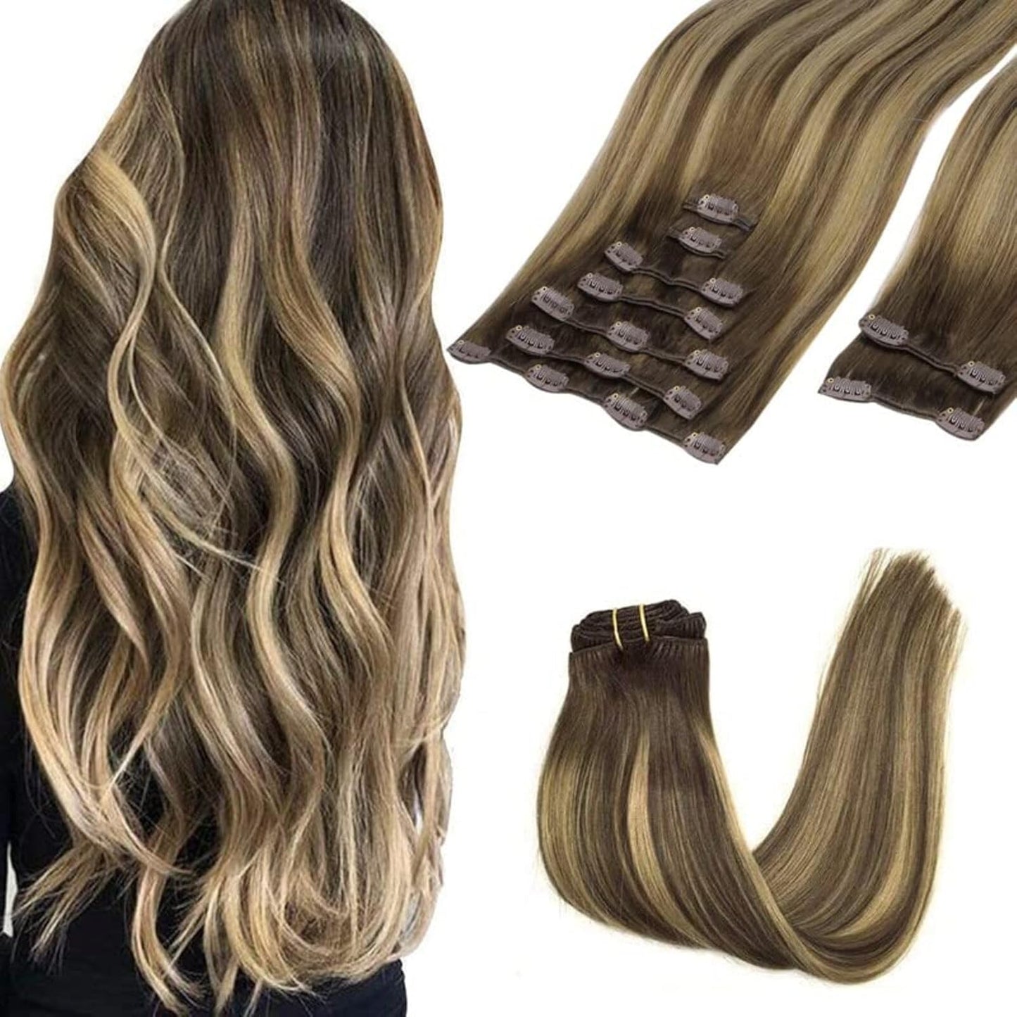 Clip in Hair Extensions Real Human Hair for Luxurious Style