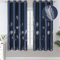 Estelar Textiler Blackout Window Curtains Silver Palm Tree Print