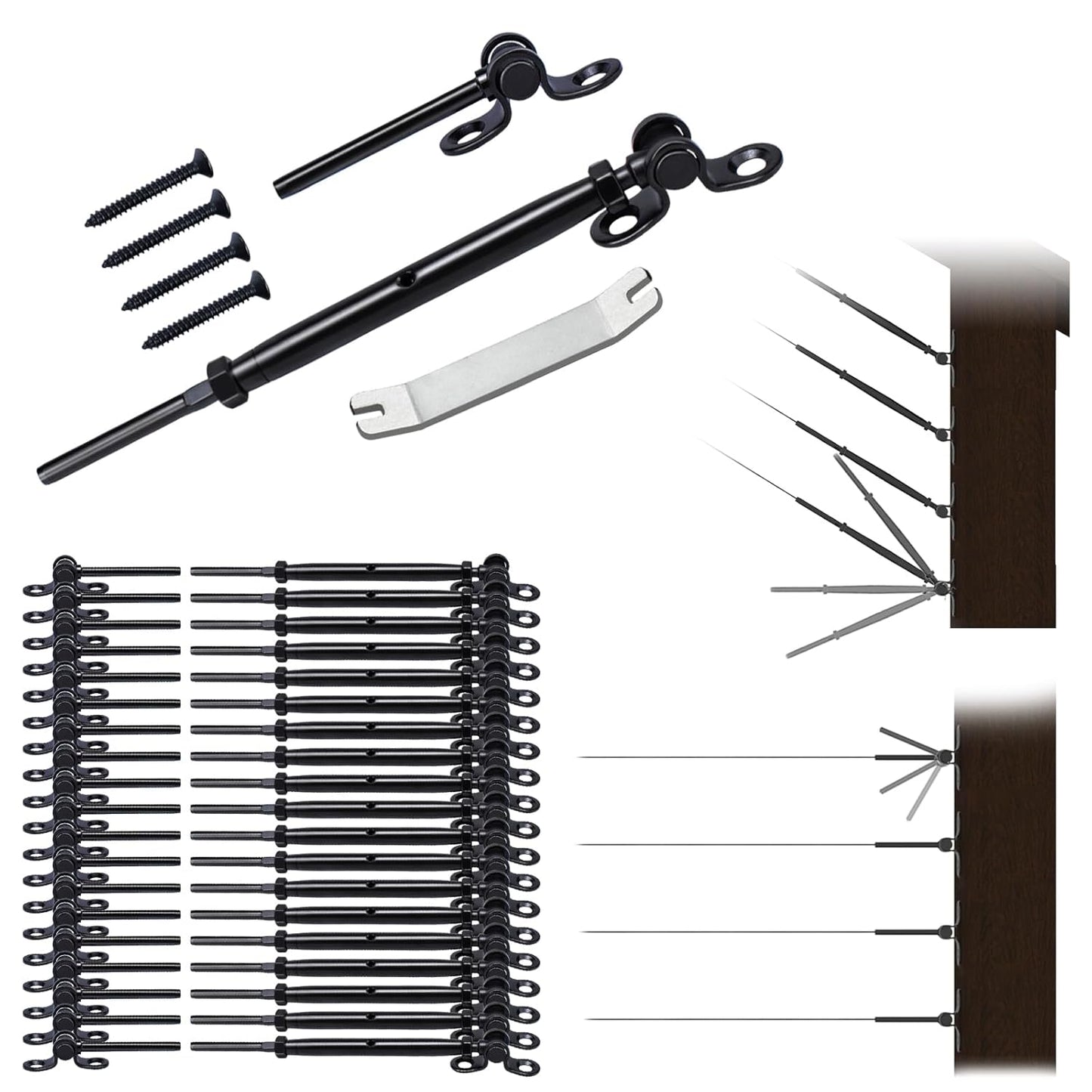 Muzata 20 Pairs 1/8in Black Cable Railing Hardware Kit Review