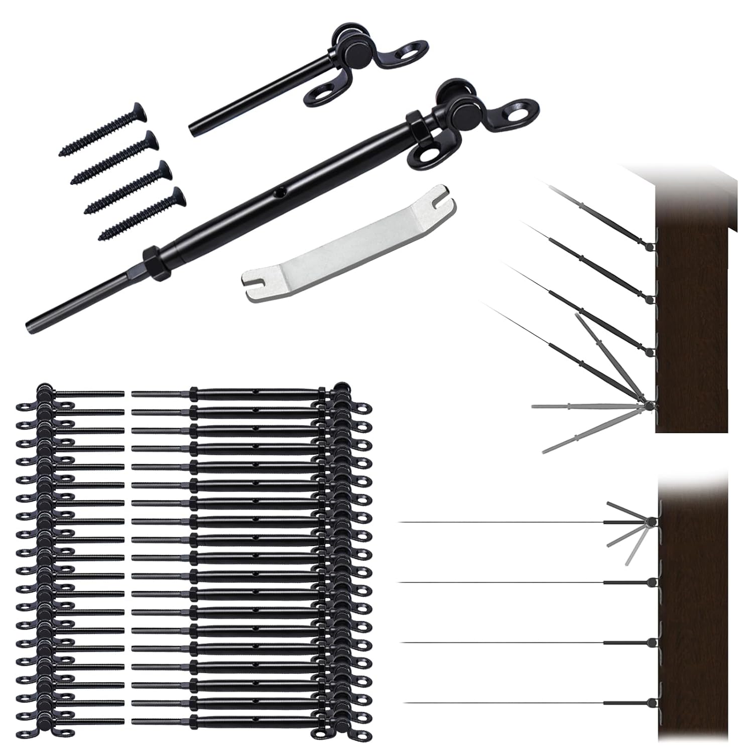 Muzata 20 Pairs 1/8in Black Cable Railing Hardware Kit Review