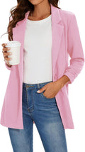 Women Long Blazer for Business Casual - Lightweight 3/4 Sleeve
