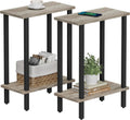 TUTOTAK Greige Skinny Sofa Table Set of 2 - Narrow End Tables