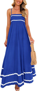 PRETTYGARDEN Summer Flowy Maxi Dress - Lightweight Ruffle Beachwear