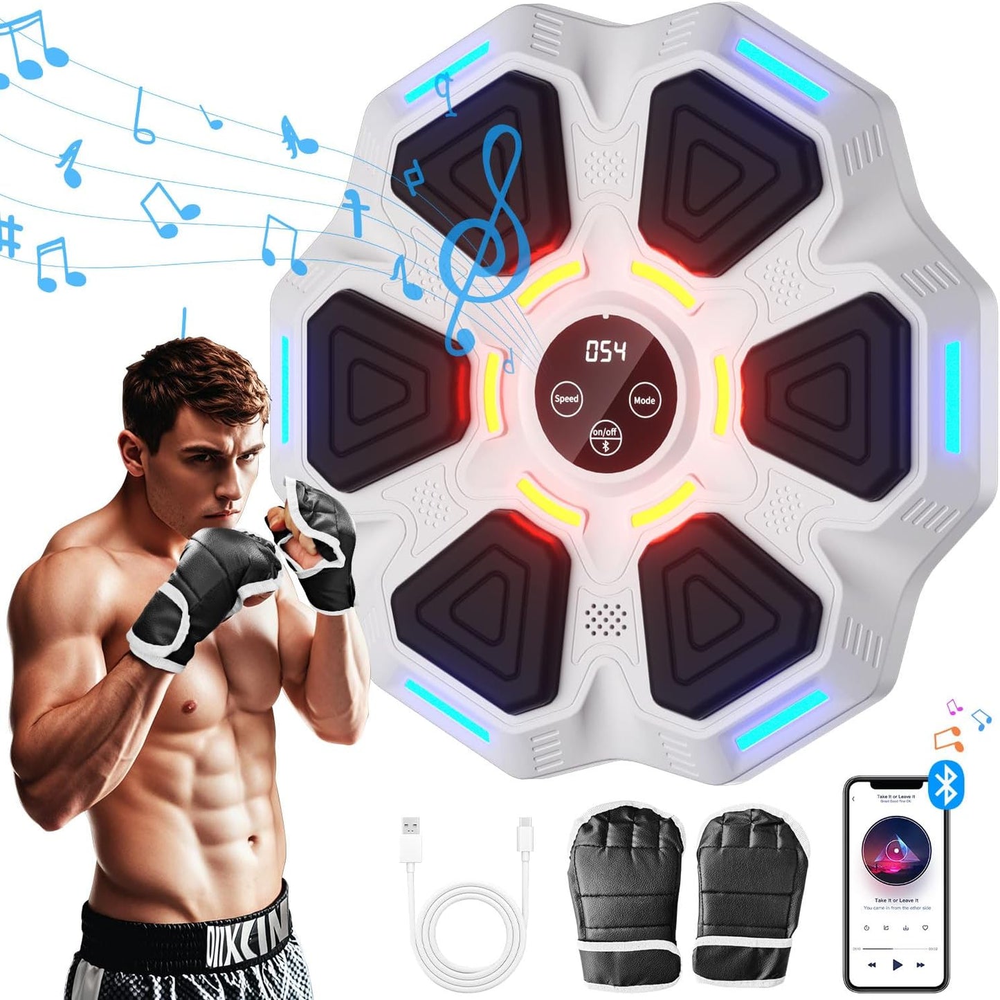 Smart Music Boxing Machine for Home GymWhite