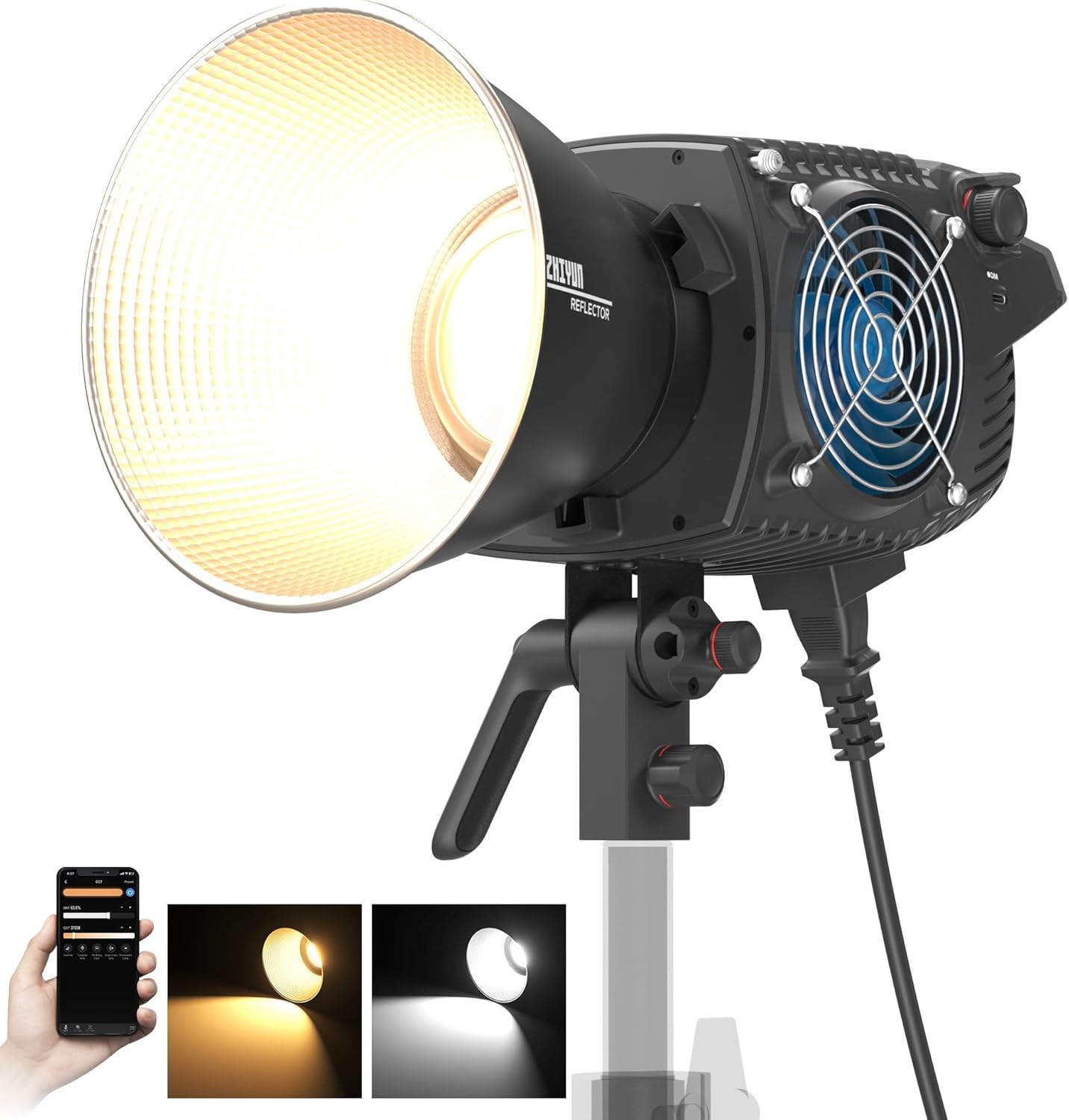 ZHIYUN MOLUS B300: 300W LED Video Light | App-Controlled | 63200 Lux | Studio Lighting