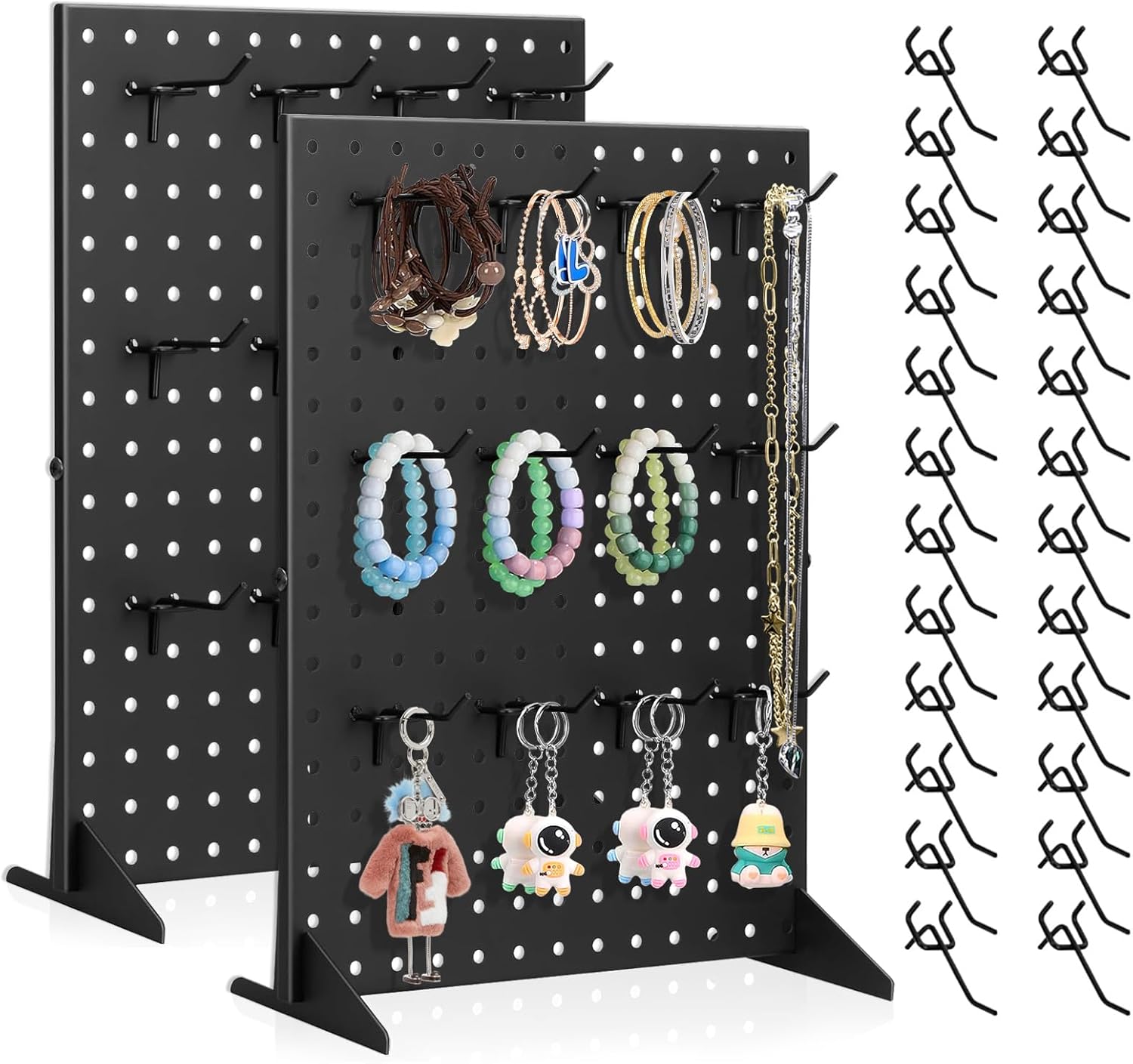 2 Pack Peg Board Display Stand for Vendors with 24 Hooks