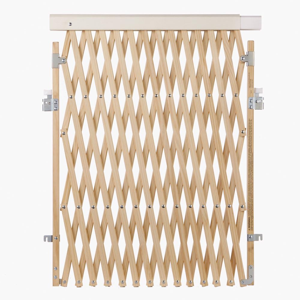 Expandable Wood Baby Gate: Fits 24-60 Doorways, USA-Made, Childproof