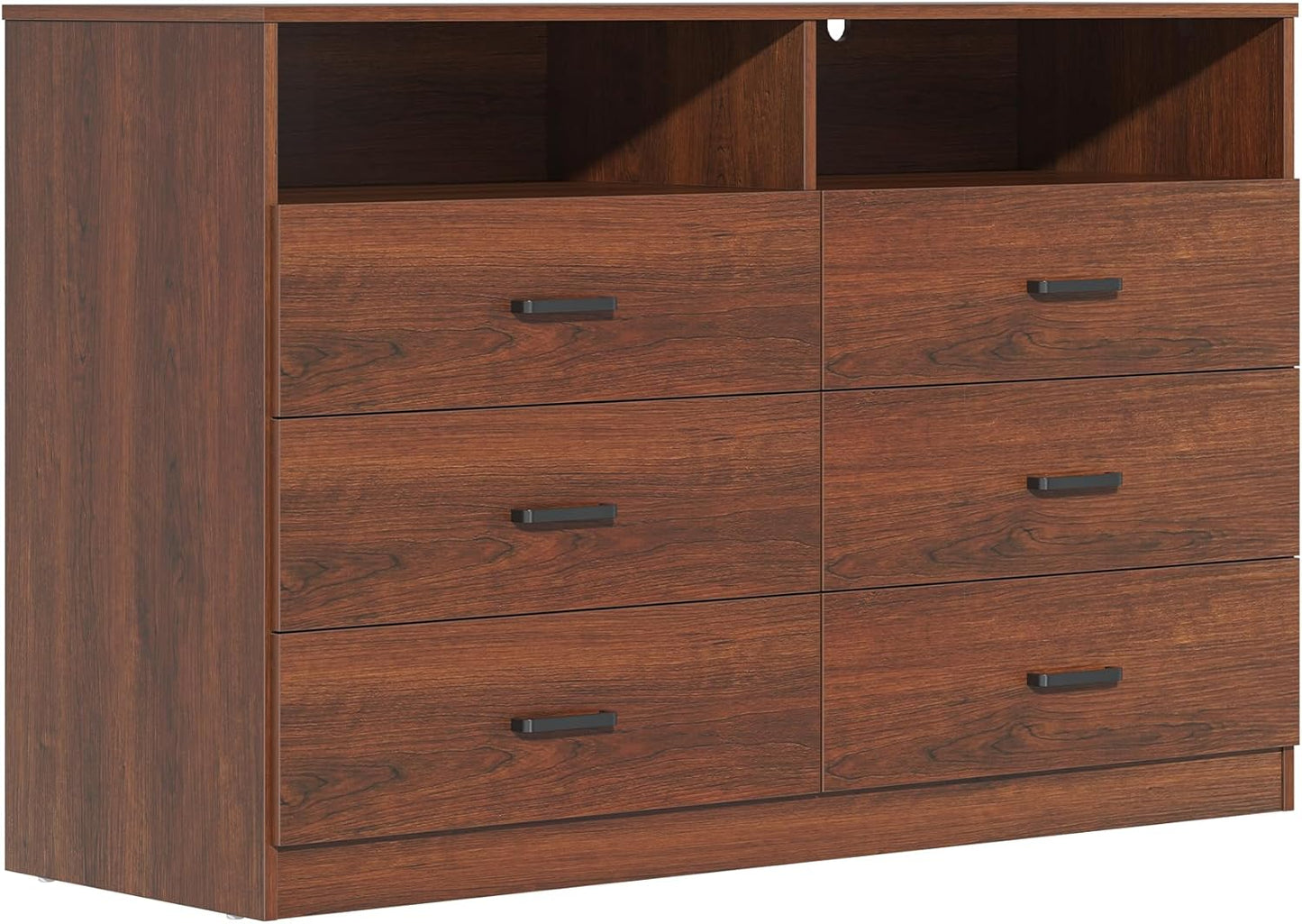 Bigbiglife 6 Drawers Dresser for Bedroom with Open Storage