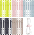 Silicone Cable Ties 25 Pack - Reusable Cord Wraps for Tidy Cables