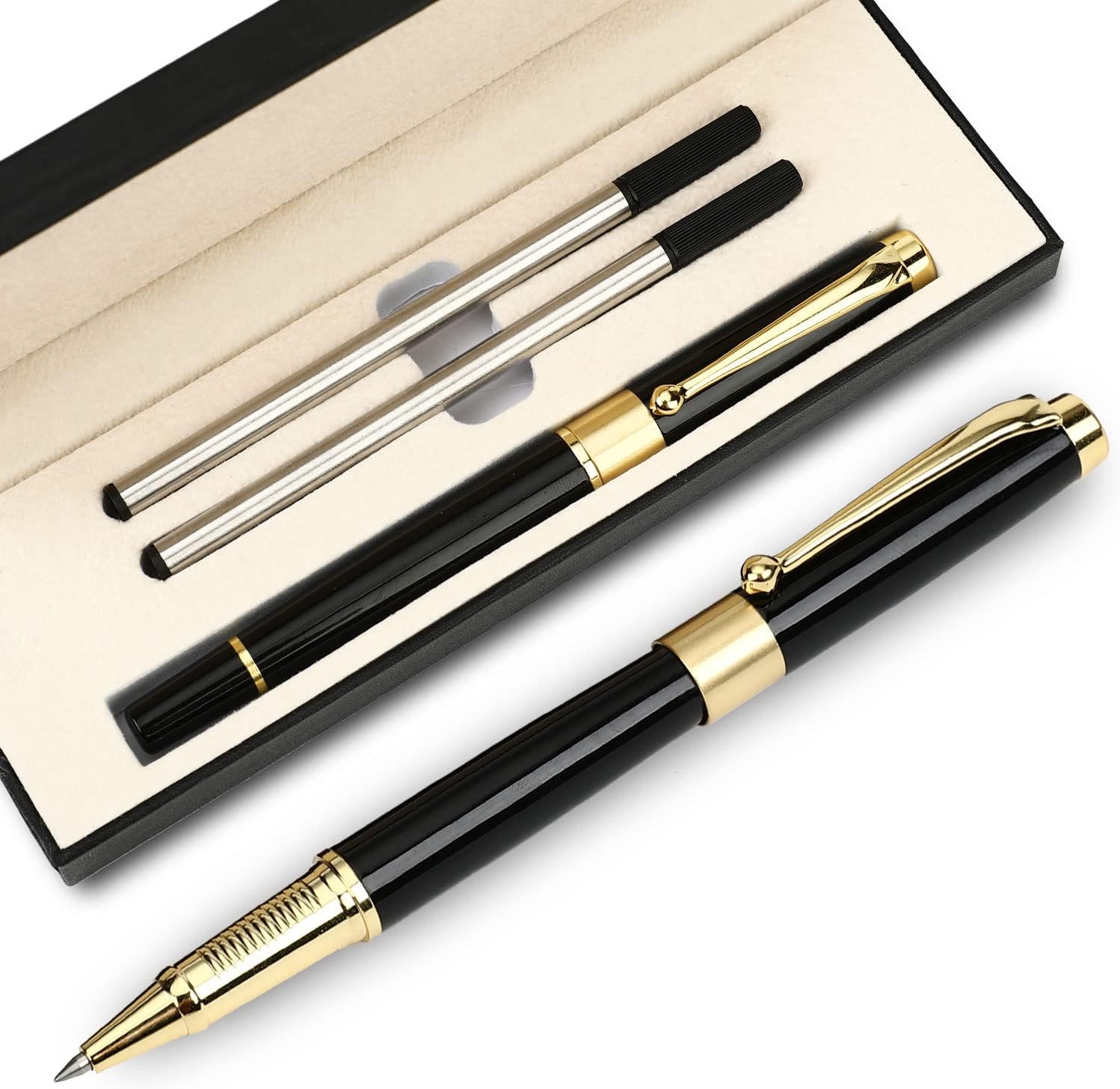 Luxury Black Ballpoint Pen Gift Set - 0.5mm Precision ~