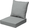 24 x 24 Deep Seat Cushion Set Stone Grey Dot - earthFIBER