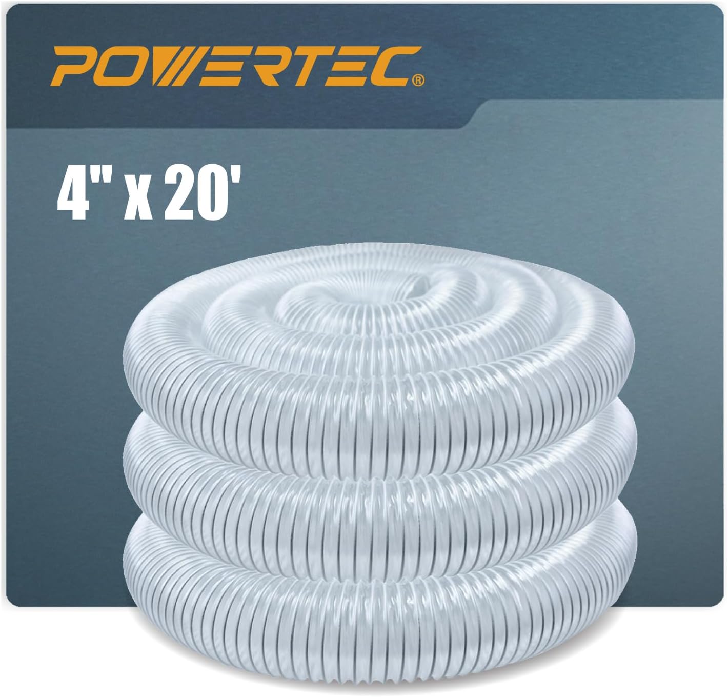 POWERTEC 4 Inch Dust Collector Hose for Woodworking Systems