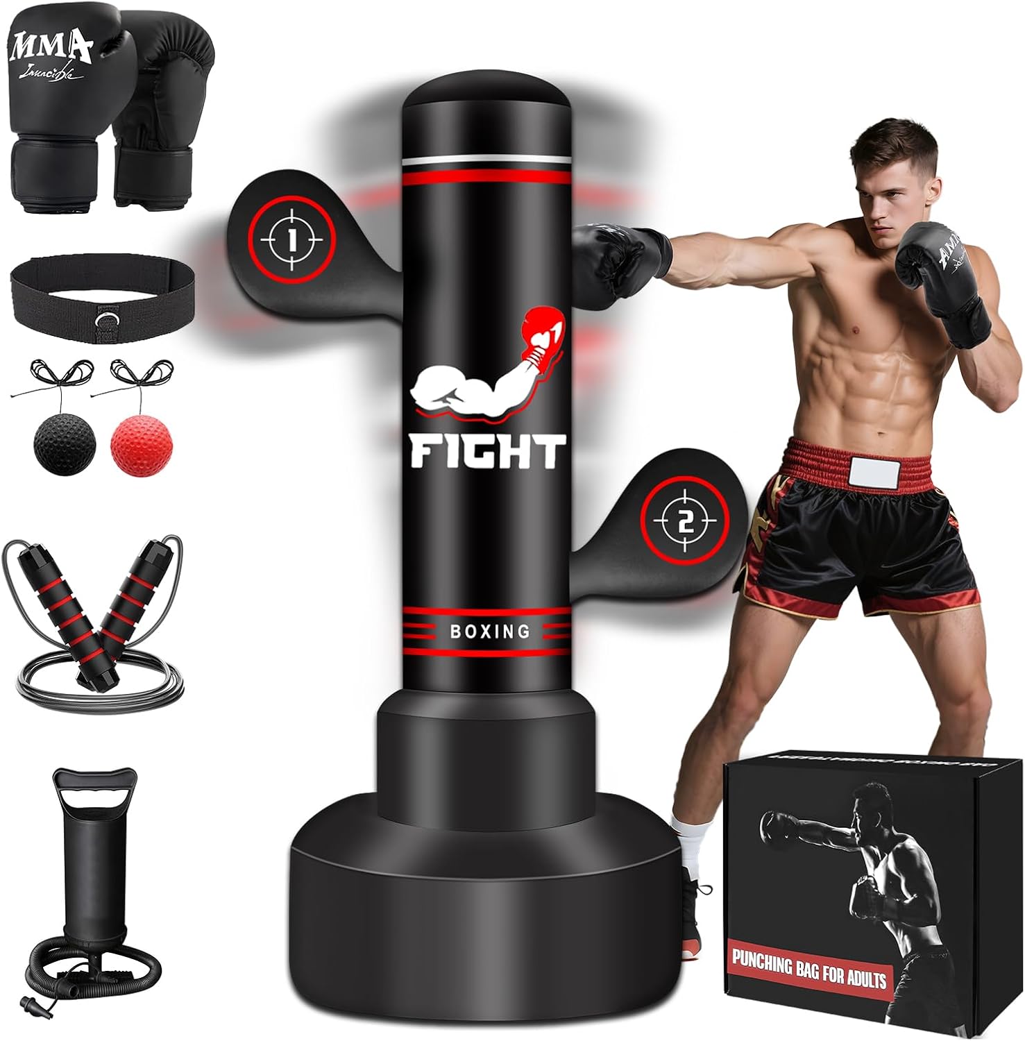 Upgraded Heavy Freestanding Punching Bag for Home Gym Training