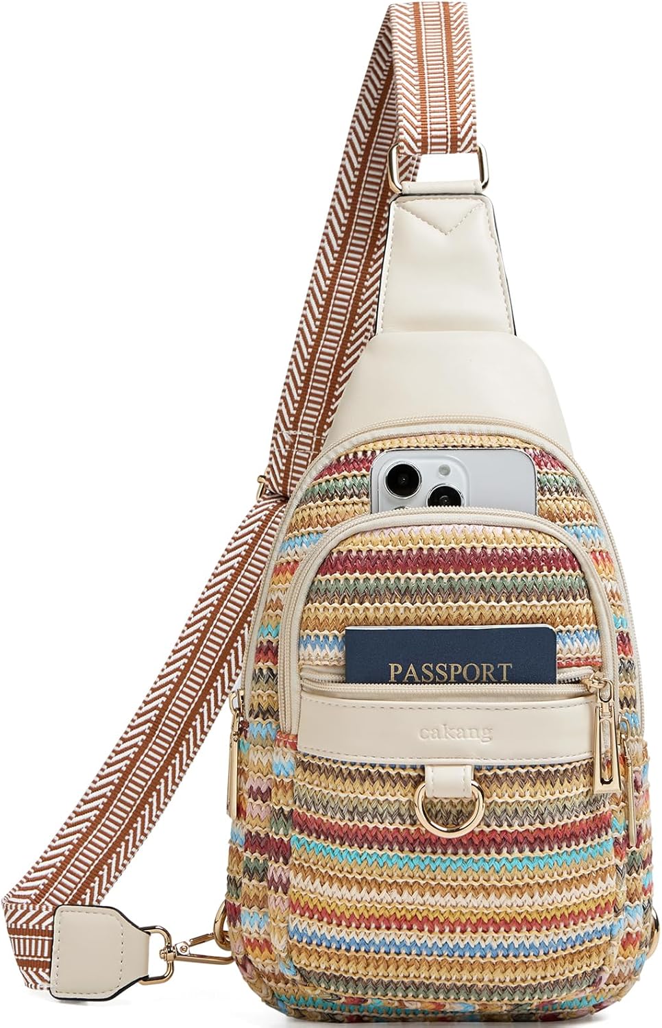 Womens Sling Bag Crossbody Bags for Women Chic Rainbow Design