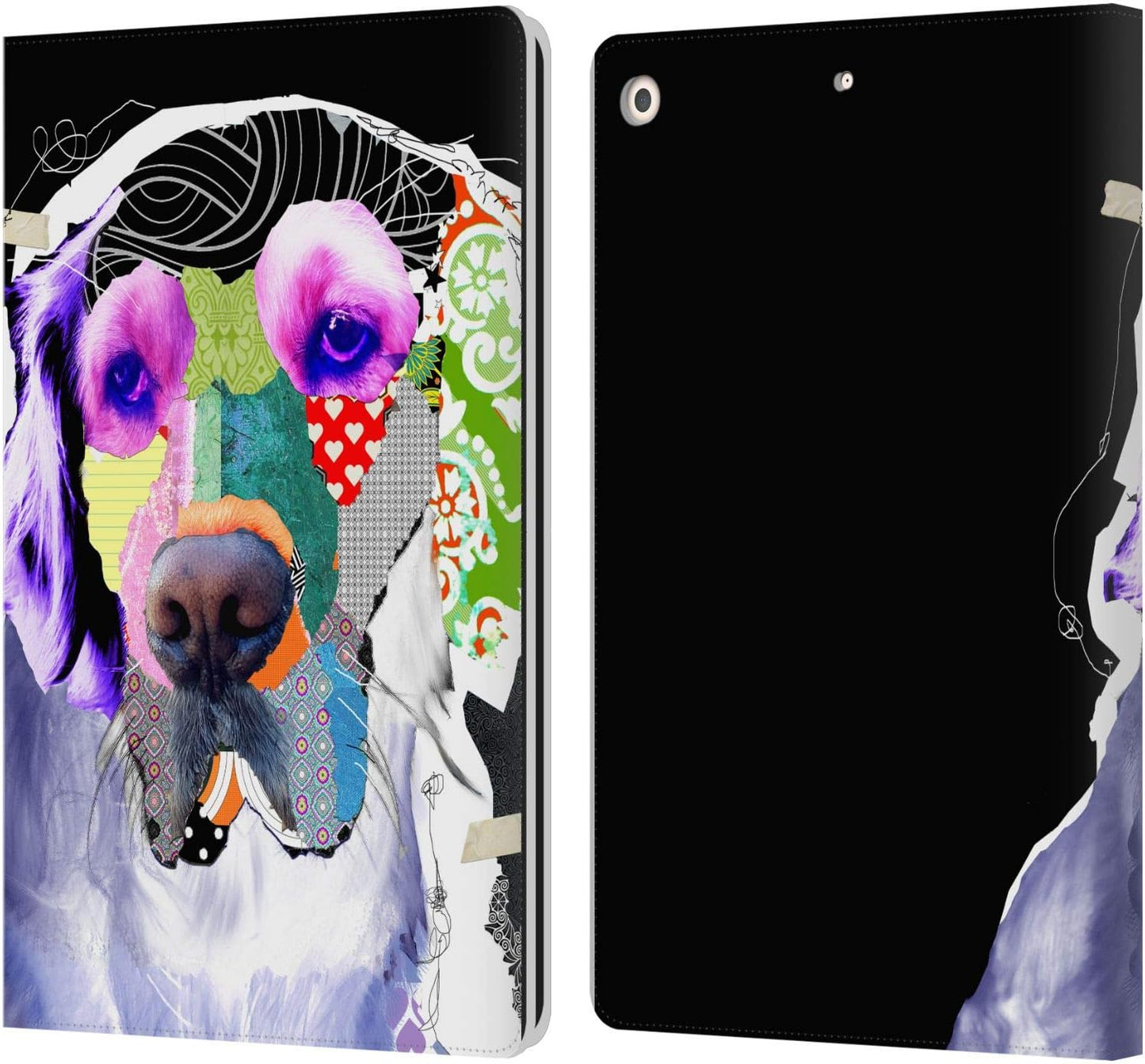 Michel Keck Golden Retriever Leather Wallet Case for iPad 10.2