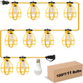 100FT Construction String Lights 100W 11 Bulbs - Durable Job Site