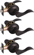 Gobrico 3 Pack Modern Door Handles in Oil Rubbed Bronze - Drop Lever