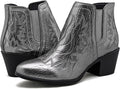 GLOBALWIN Women's Cowgirl Boots Western Short Ankle Pull On Shoes