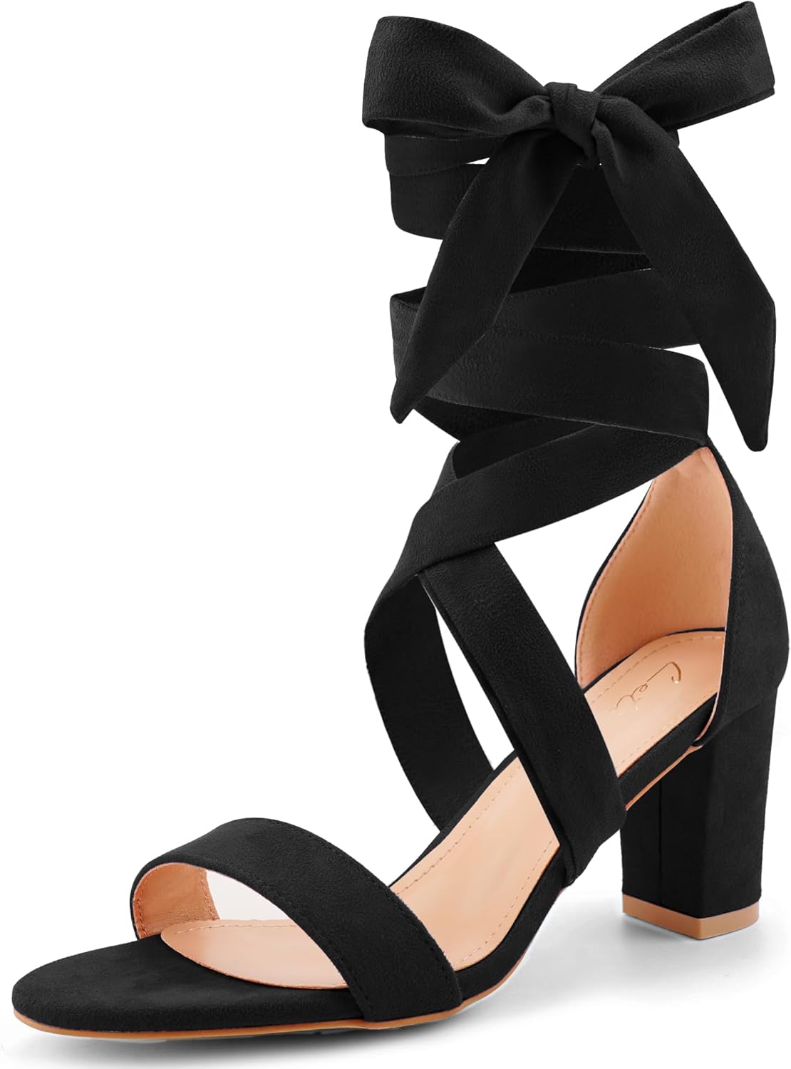 Leticia Strappy Heels for Women - Chunky Open Toe Sandals