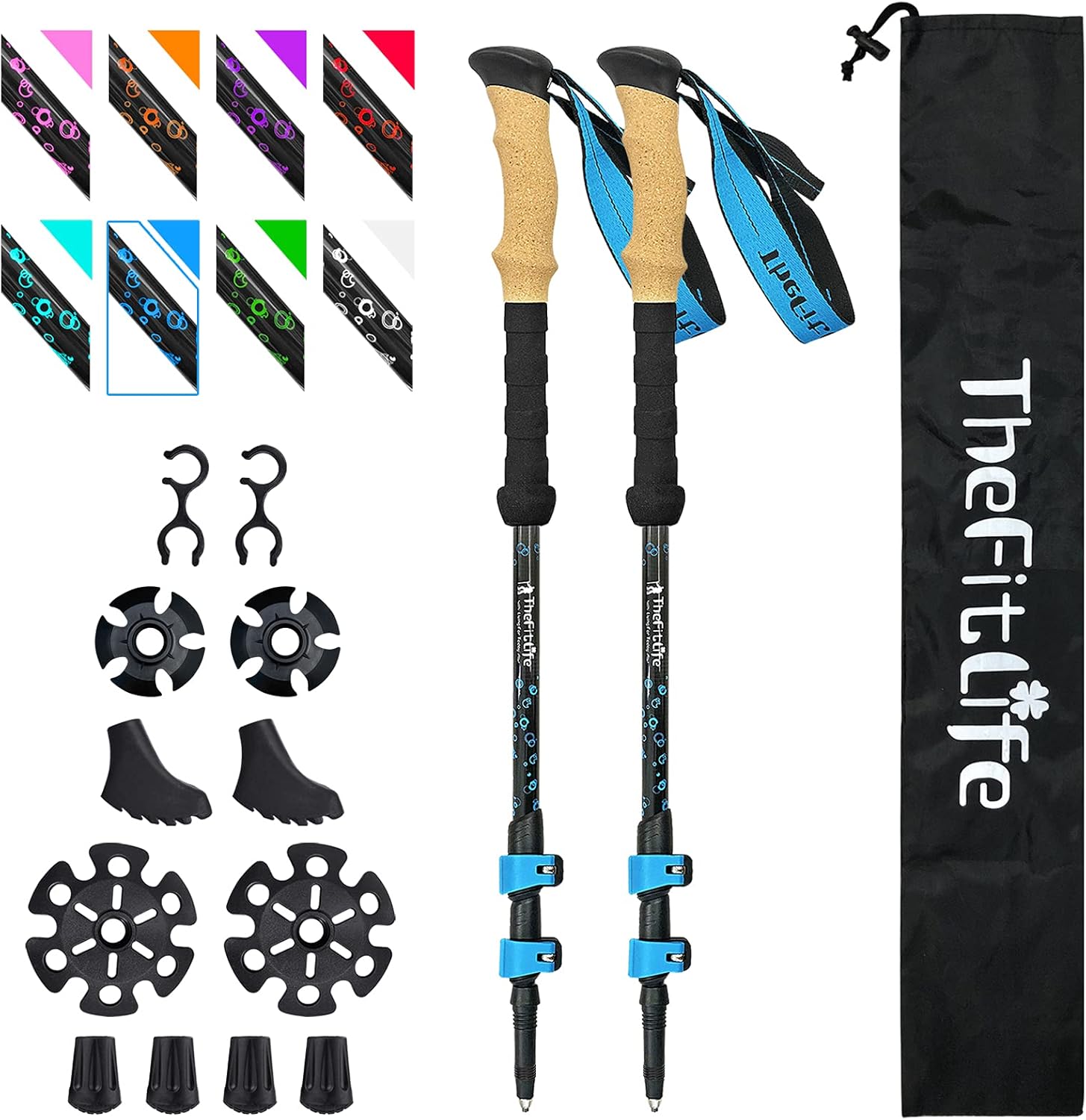 TheFitLife Carbon Fiber Trekking Poles - Lightweight & Adjustable!