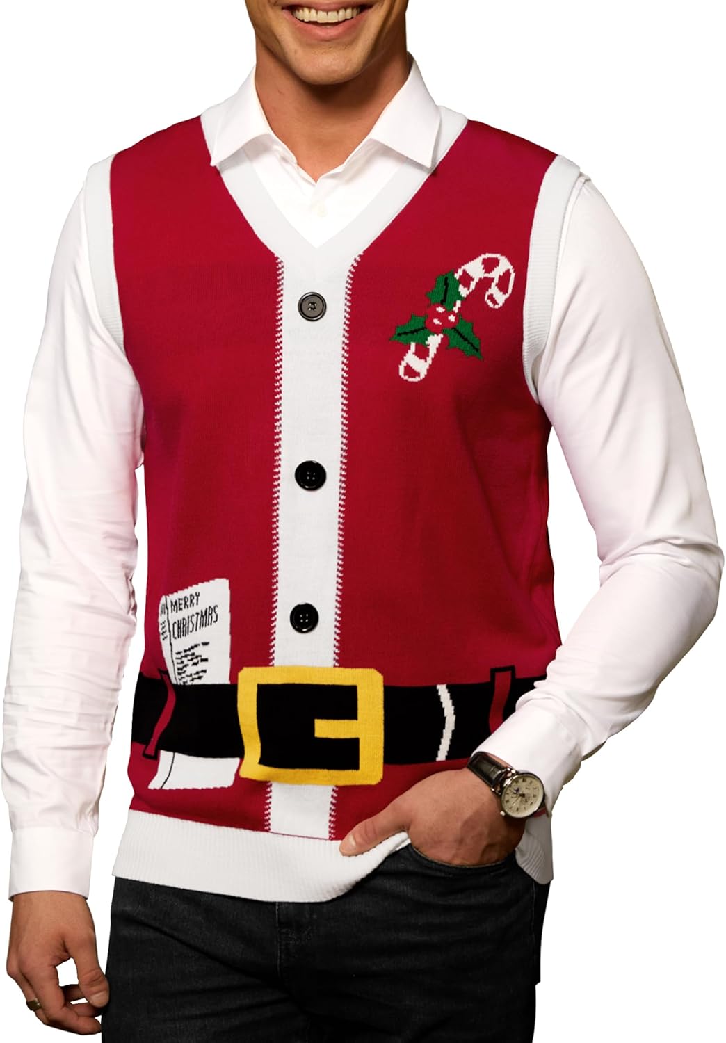 Arvilhill Mens Christmas Vest Sweater for Holiday Fun