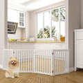 WELLAND Wooden Freestanding Pet Gate 4 Panel 24 in - Foldable Room
