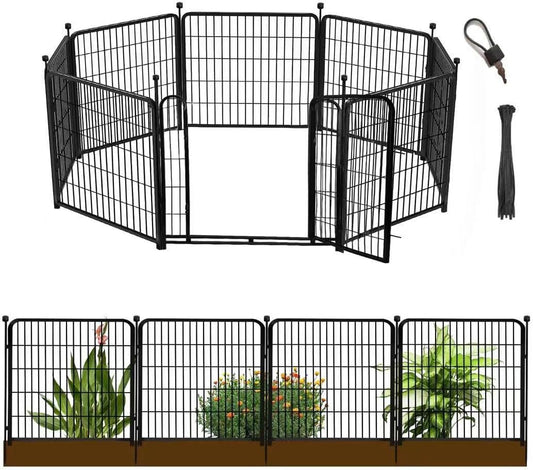 24 in Decorative Garden Fences with Gate for Your Yard