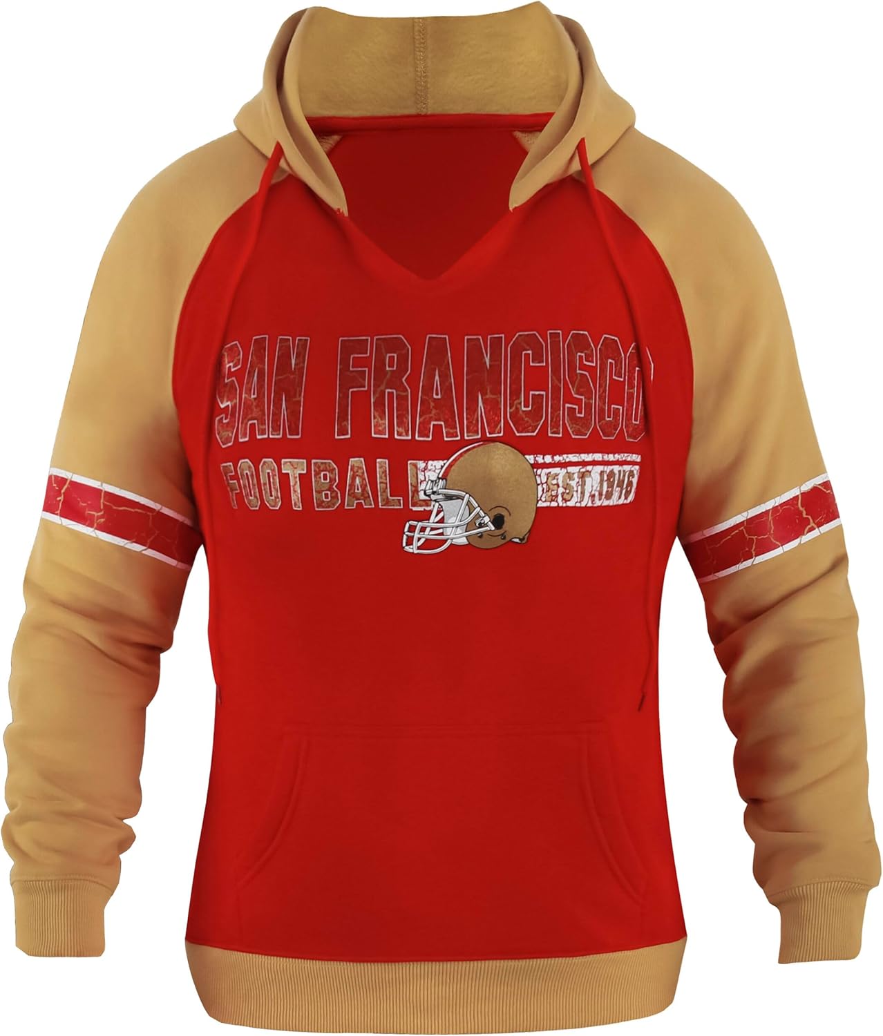Womens Football City Fans V Neck Raglan Vintage Hoodies